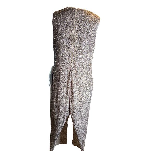 Mac Duggal Rose Gold Fully Sequined Sheath Cocktail Dress, Size 14, NWT - Picture 4 of 13